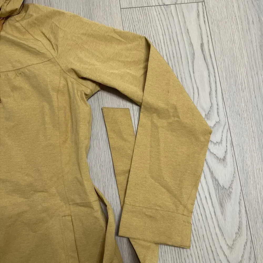 Prana Eliza Jacket Women's Medium Rain Windbreaker Gold Belted Waterproof - Picture 5 of 14